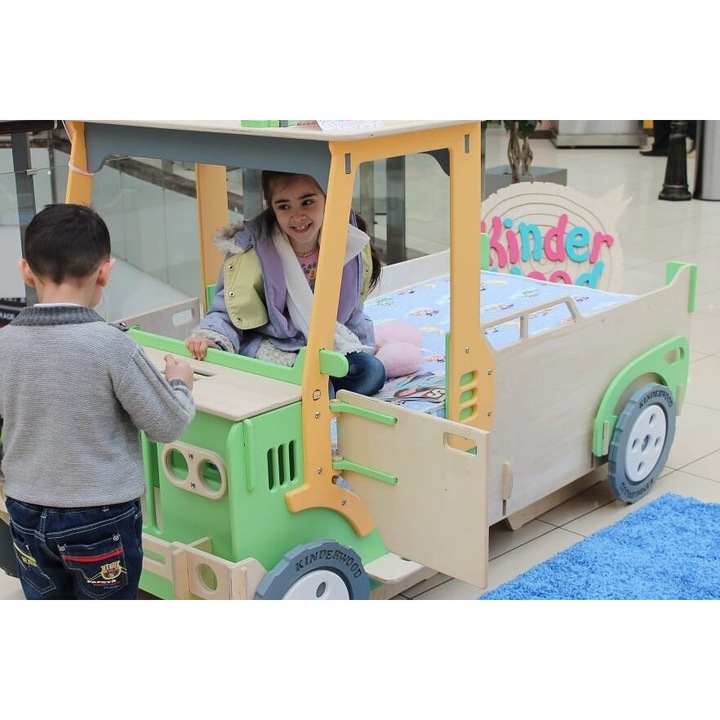 Pat pentru copii din lemn, Intrahome, placaj 3mm-4mm