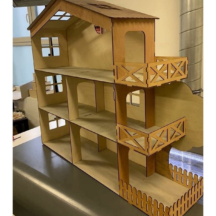 Casuta de papusi, Intrahome, plywood 3mm-4mm, 50x60cm, set