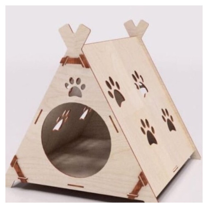 Set de ansambluri de joaca animale, Intrahome, plywood 3mm-4mm, 30x35cm, multicolor