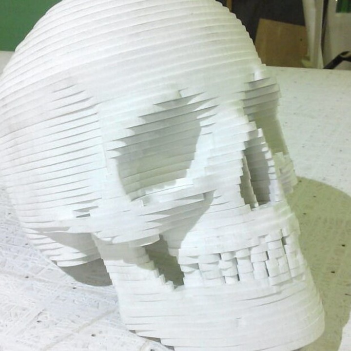 Puzzle 3D din lemn, Intrahome, craniu antropomorf, 50x60 cm, grosime 3mm-4mm