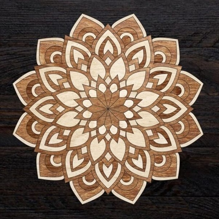 Tablou Mandala, Intrahome, 35x40 cm, plywood 3mm-4mm, decorativ, handmade