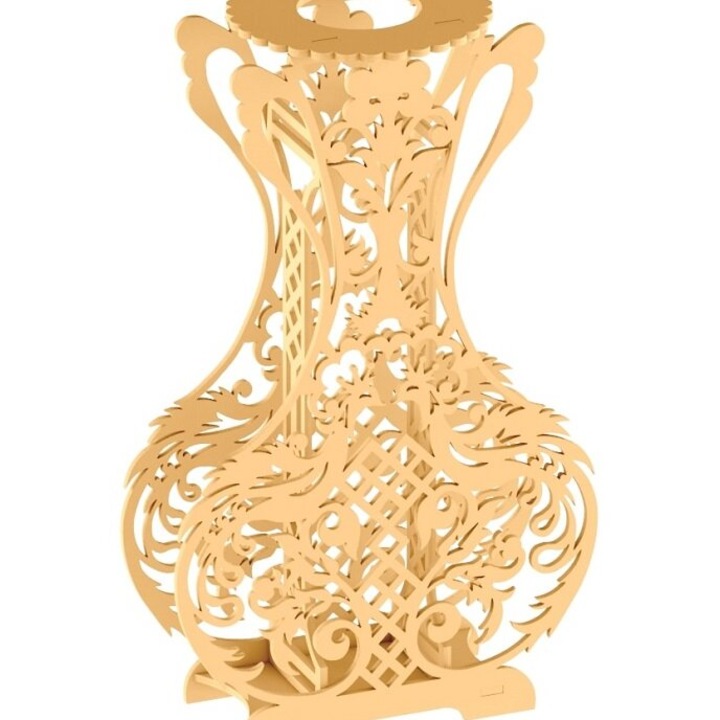 Vaza decorativa, Intrahome, plywood 3mm-4mm, 40x40 cm, pentru decorare interioara