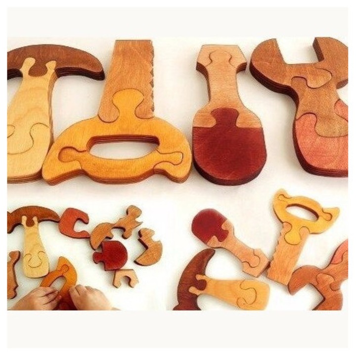 Set unelte pentru copii, Intrahome, plywood 3mm-4mm, 12x15 cm, fabricat in Grecia