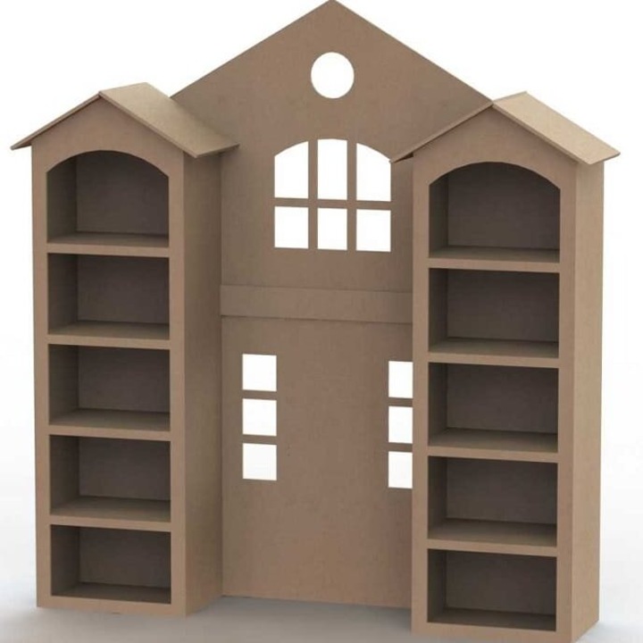 Rafturi din plywood, Intrahome, 3mm-4mm, 45x50cm, design casa pentru copii