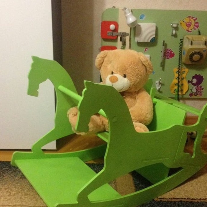 Set de jocuri educative - Intrahome, Trapez si Calut Balansoar Montessori, 15x15 cm, plywood 3mm-4mm