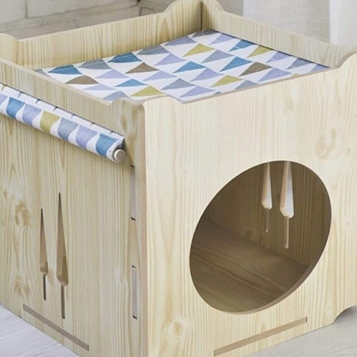 Ansamblu de joaca animale, Intrahome, plywood 3mm-4mm, 45x50cm, natural