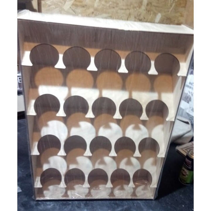 Raft pentru spray-uri de vopsea, Intrahome, 15x15 cm, din plywood 3mm-4mm, pentru organizare si depozitare