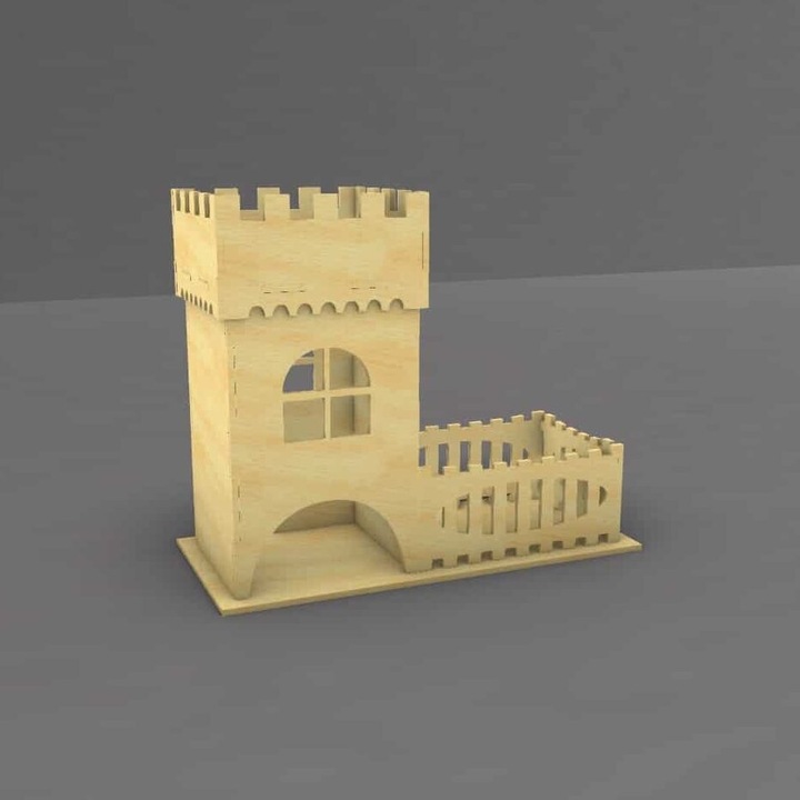 Turnul de zaruri Castle, Intrahome, 3mm-4mm, 10x10 cm, set din plywood