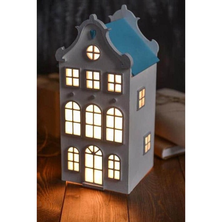 Lampa de noapte din plywood, Intrahome, 40x45 cm, 3mm-4mm, design personalizabil