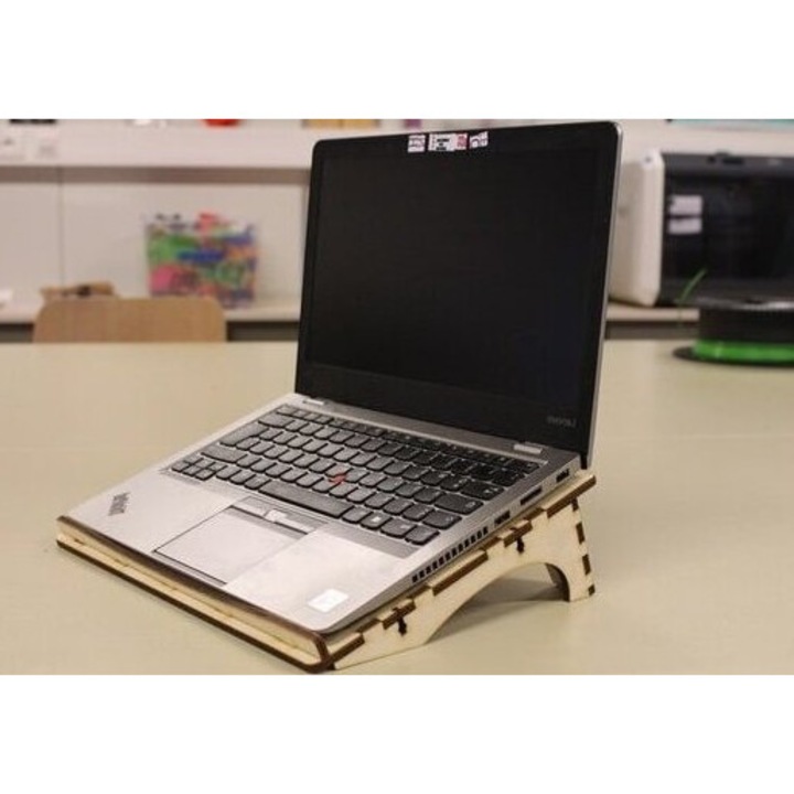 Stand de notebook Intrahome, plywood 3mm-4mm, 10x10 cm, design personalizat, fabricat in Grecia
