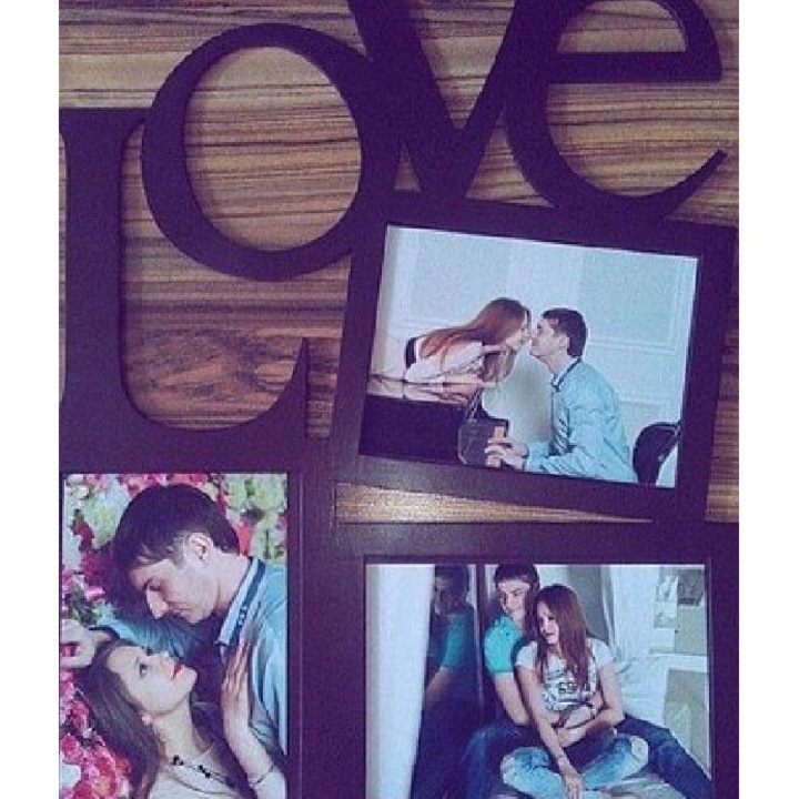 Rama foto clasica, Intrahome, Love Couple, 25x25 cm, plywood 3mm-4mm, set