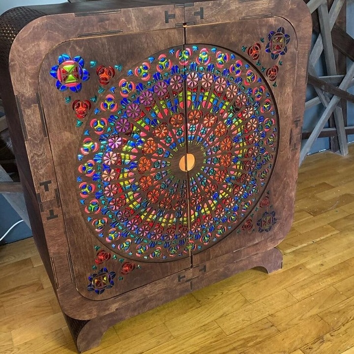 Placa lemn Intrahome, plywood 3mm-4mm, 40x45cm, stil rustic, multicolor