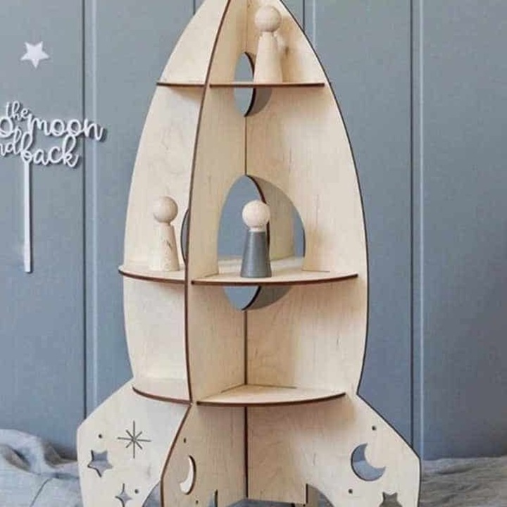 Rafturi din plywood, Intrahome, 3mm-4mm, 30x30cm, set cu schema pyraulou