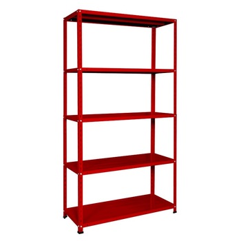 Raft metalic ROSU, 70 kg/polita, 188 x 100 x 40 cm, 5 polite, montaj cu surub Raft metalic ROSU, 70 kg/polita, 188 x 100 x 40 cm, 5 polite, montaj cu surub
