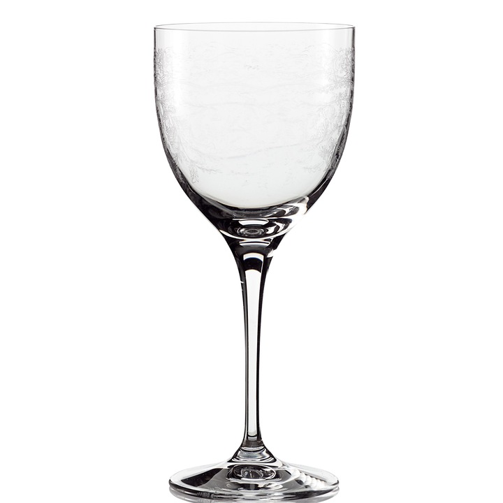 Fehérboros kristálypohár "Bourgogne" hímzéssel