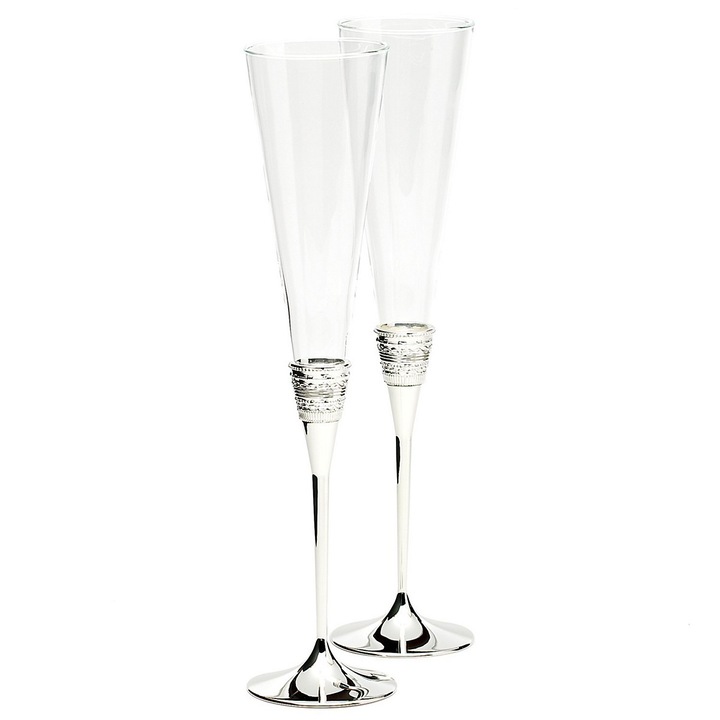 Set 2 pahare sampanie "With Love", cu picior, 6 cm, 240 ml