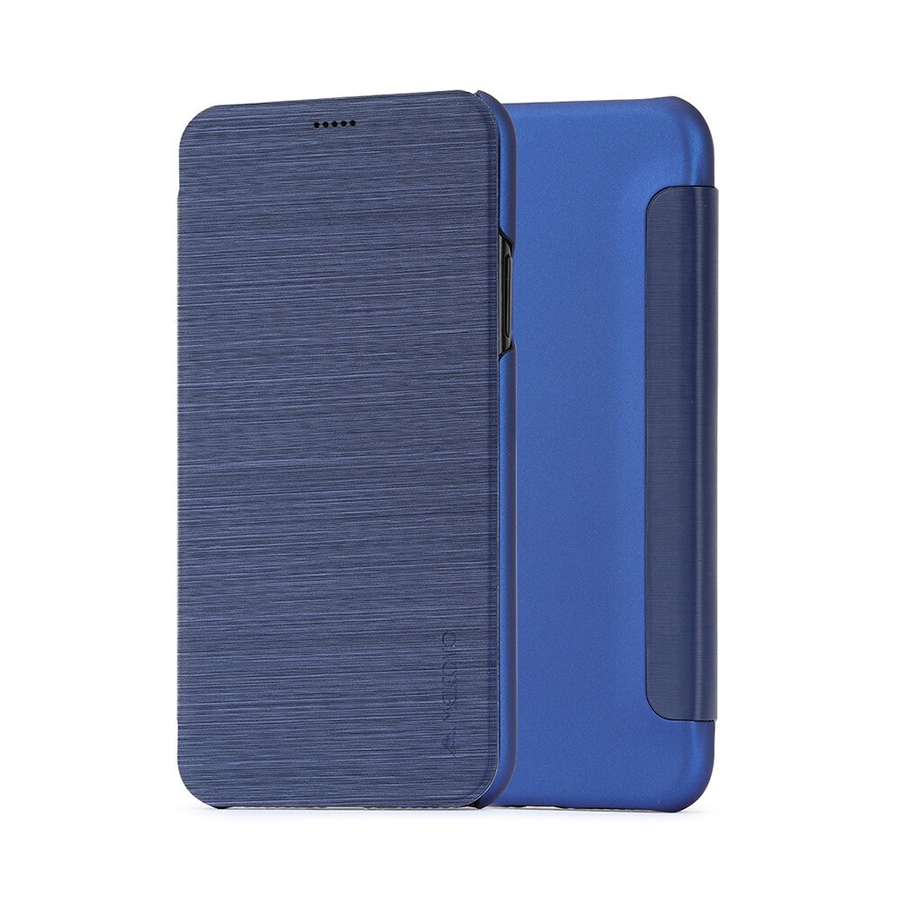 Husa Meleovo Smart Flip pentru iPhone X, Albastru