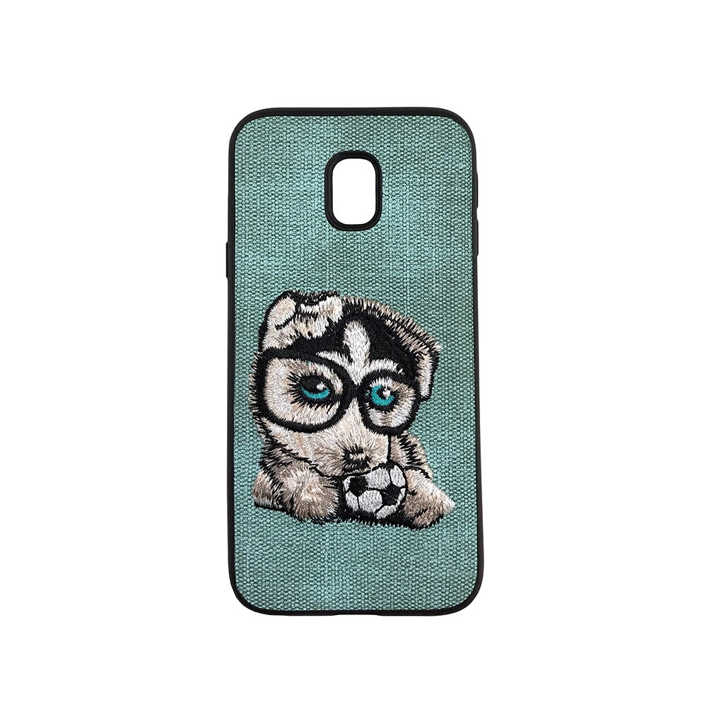 Carcasa Lemontti Embroidery Puppy pentru Samsung Galaxy J5, Gray