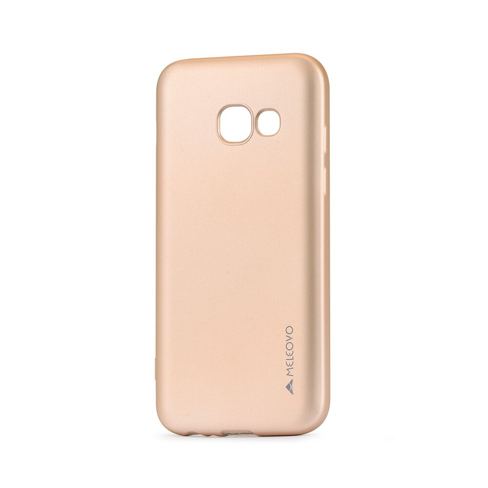 Husa Silicon Meleovo Soft Slim pentru Samsung Galaxy A3 2017, Auriu