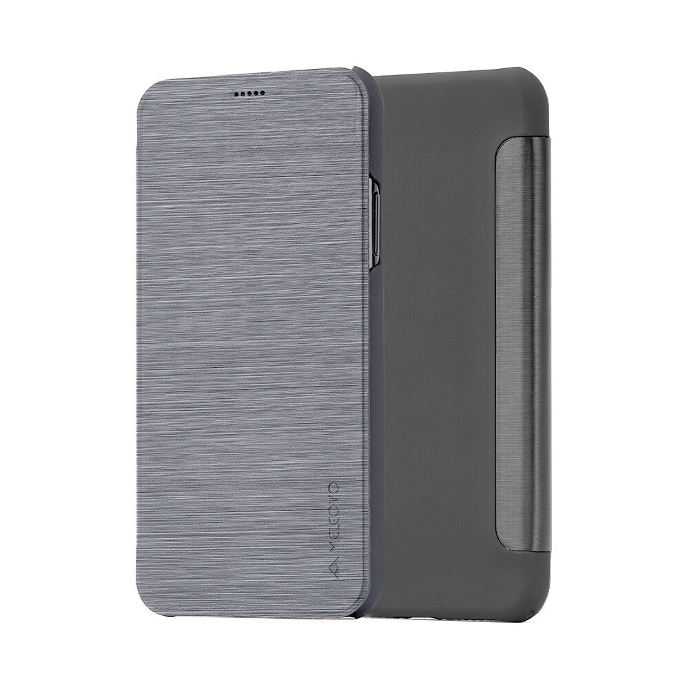 Husa Meleovo Smart Flip pentru iPhone X, Gri