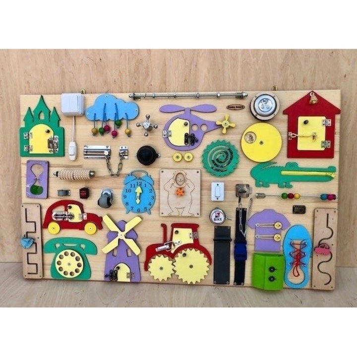 Tabla din plywood 3mm-4mm, Intrahome, 20x20 cm, pentru copii, realizata din lemn natural