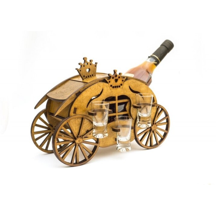 Suporturi bauturi, Intrahome, mini bar, 3mm-4mm, 20x20cm, din plywood