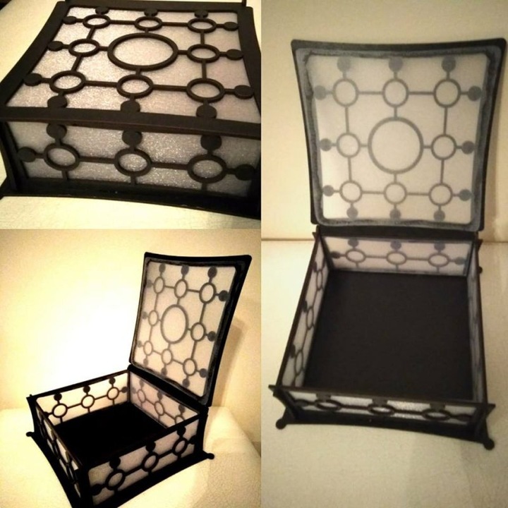 Cutie depozitare din plywood, Intrahome, 3mm-4mm, 30x30cm, cu capac, fabricata in Grecia