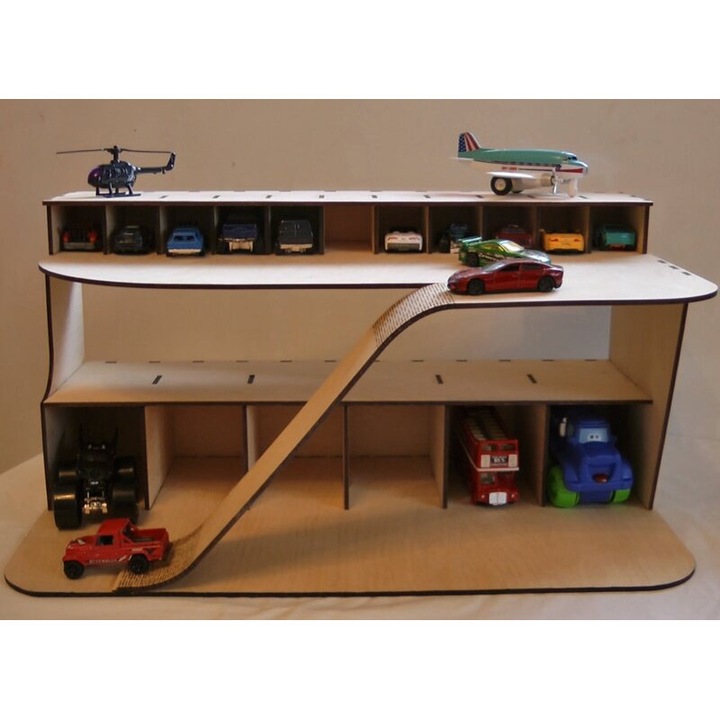 Jucarie interactiva copii, Intrahome, Xylino paichnidi Garage Cars Parking, 3mm-4mm, 30x30cm