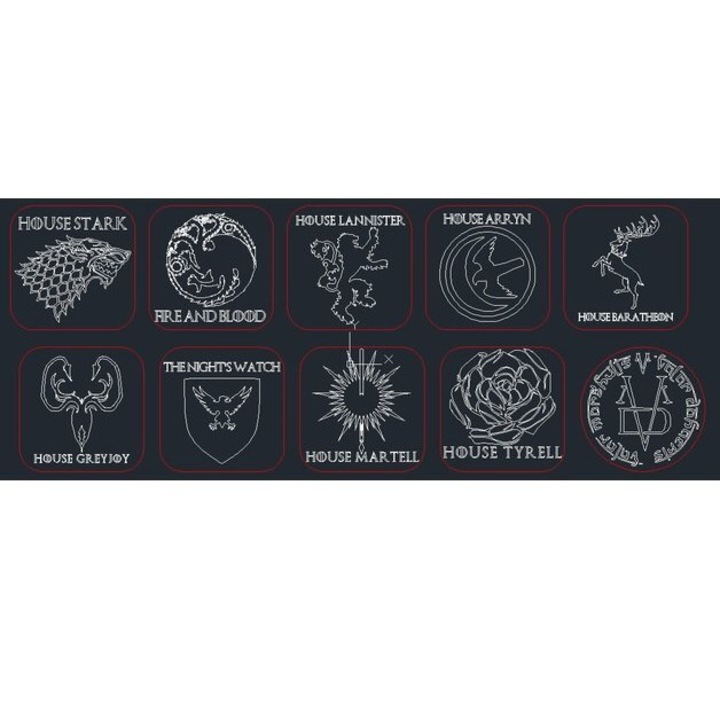 Suporturi bauturi, Intrahome, set coasters Game Of Thrones, 3mm-4mm, rosu, 30x30cm