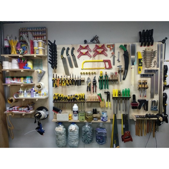 Organizator scule, Intrahome, plywood 3mm-4mm, 30x30cm, pentru ateliere