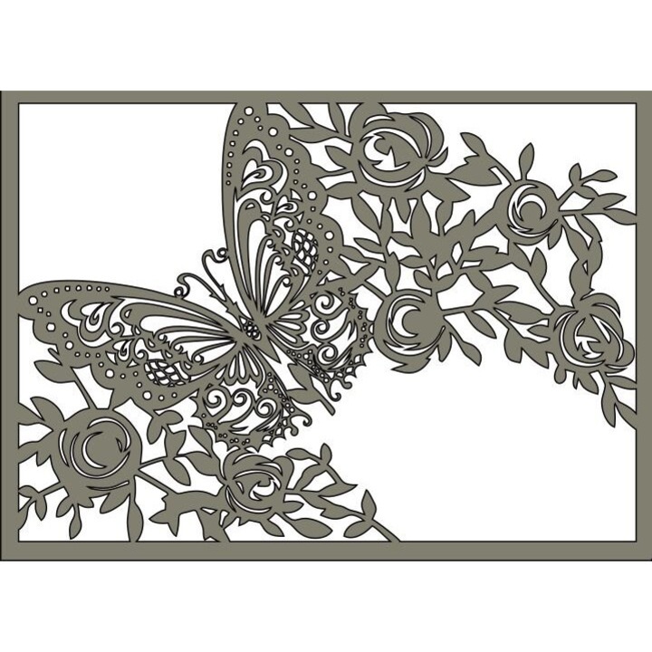 Sablon decorativ pentru perete, Intrahome, petaloudas, 3mm-4mm, 30x30 cm