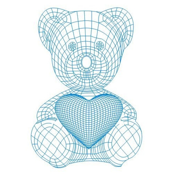 Veioza Intrahome, model cu inima, 3mm-4mm, 30x30cm, din plywood, design tridimensional