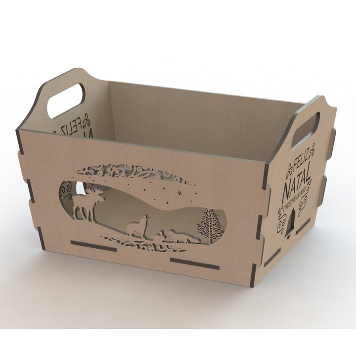 Cutie depozitare din plywood, Intrahome, 3mm-4mm, 30x30cm, fabricata in Grecia