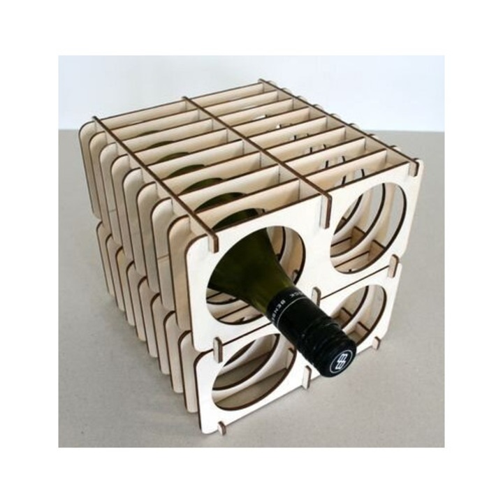 Suporturi bauturi, Intrahome, plywood 3mm-4mm, alb, 20x20cm