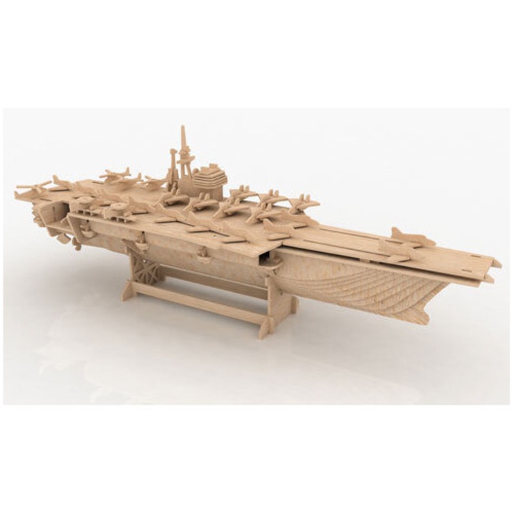 Puzzle 3D, Intrahome, Aeroplanophoro, 30x30 cm, din plywood 3mm-4mm, fabricat in Grecia