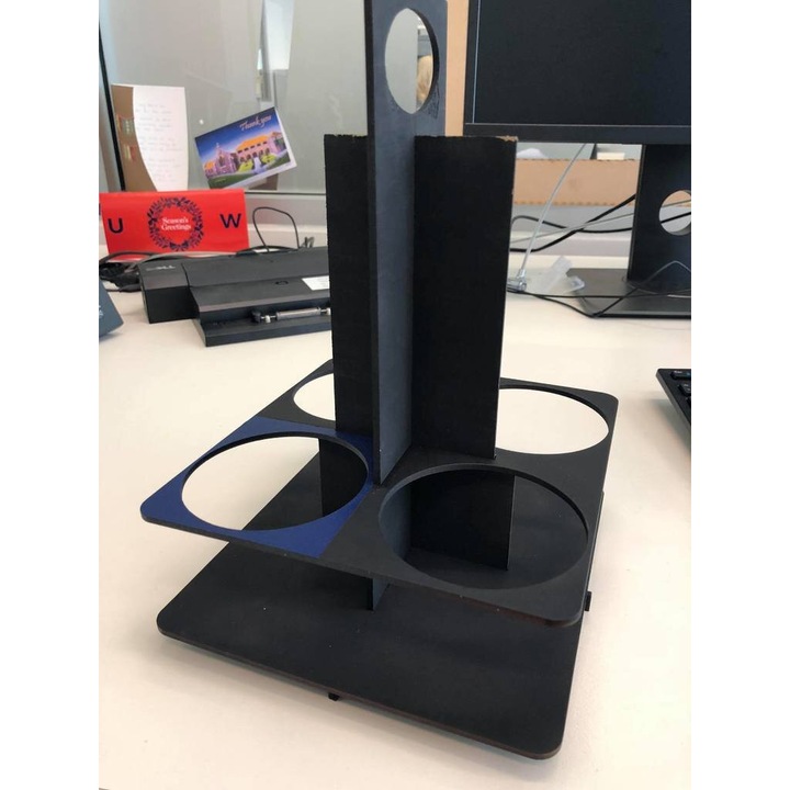 Caddy cafea, Intrahome, 30x30cm, din plywood 3mm-4mm, set de 4 bucati