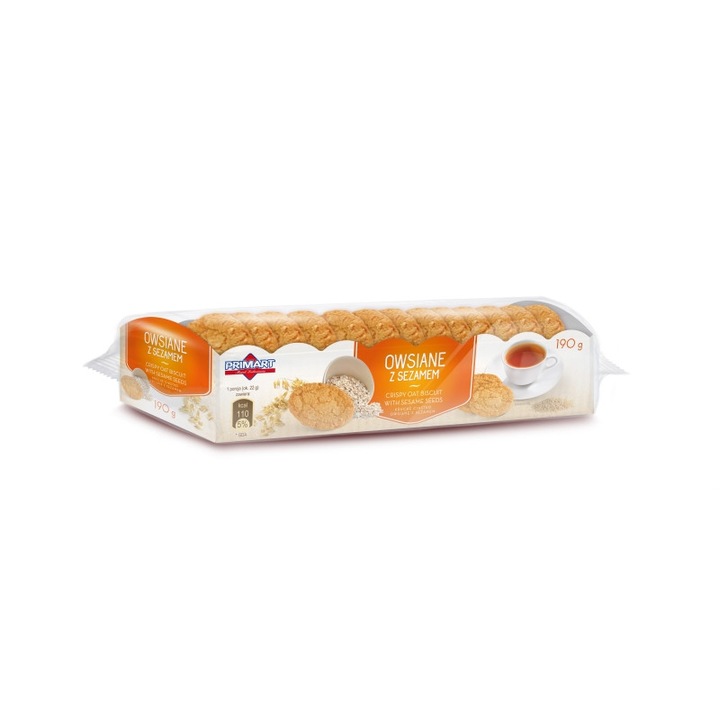 Biscuiti de ovaz cu seminte de susan Primart 190g
