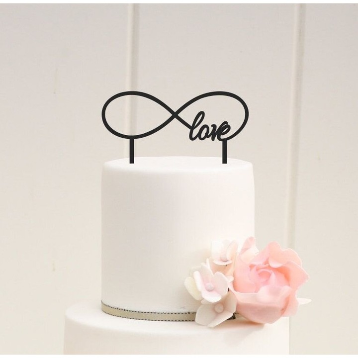 Accesorii pentru petrecere, Intrahome, topper tort Infinity Love, 3mm-4mm, 20x20 cm
