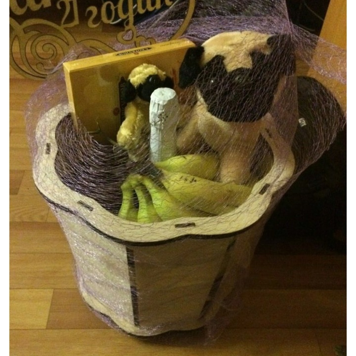 Set de accesorii decorative, Intrahome, plywood 3mm-4mm, 30x30cm, natural