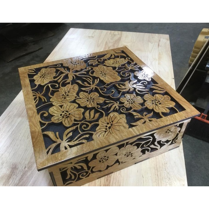 Cutie depozitare din plywood, Intrahome, 3mm-4mm, 30x30cm, fabricata in Grecia