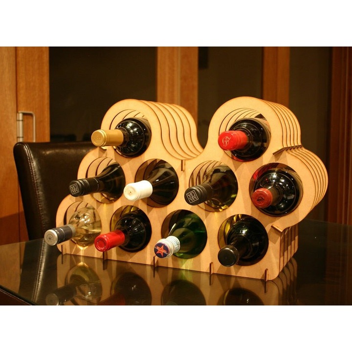 Suport bauturi, Intrahome, Mini Cellar, 3mm-4mm, 20x20cm, din plywood