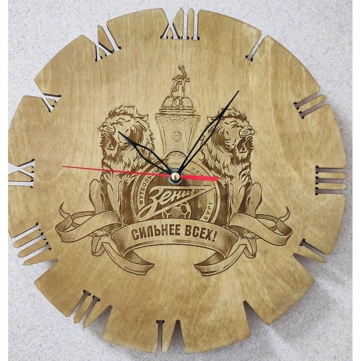 Ceas decorativ, Intrahome, plywood 3mm-4mm, 30x30cm, design personalizat