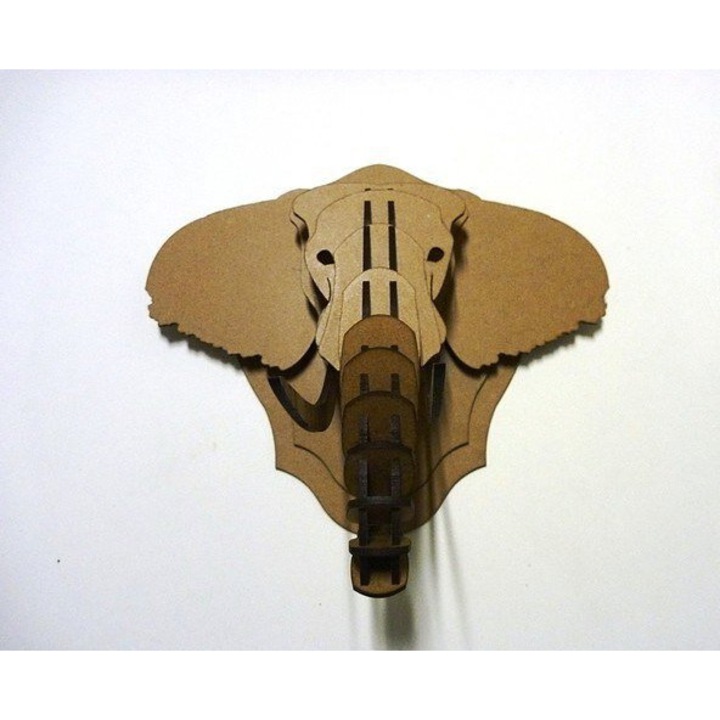 Puzzle, Intrahome, Trofeu cap de elefant asiatic, 3mm-4mm, 30x30cm