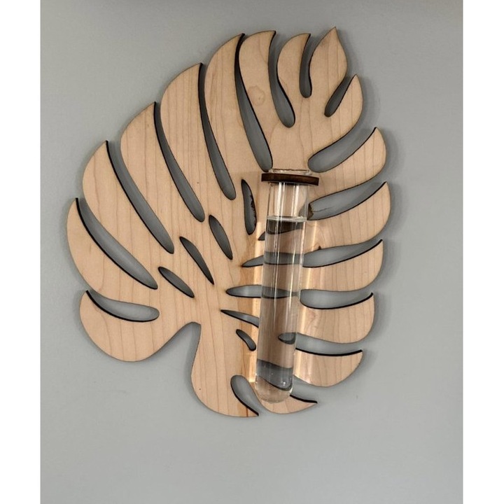 Vaza decorativa, Intrahome, plywood 3mm-4mm, dimensiune 20x20cm, pentru plante, hidroponica