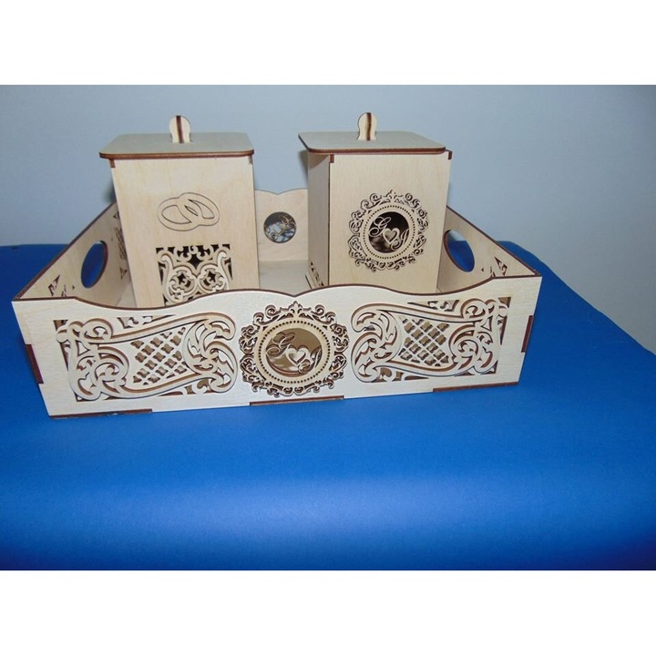 Platou de bucatarie, Intrahome, 30x30cm, din plywood 3mm-4mm, ideal pentru decorare si proiecte DIY