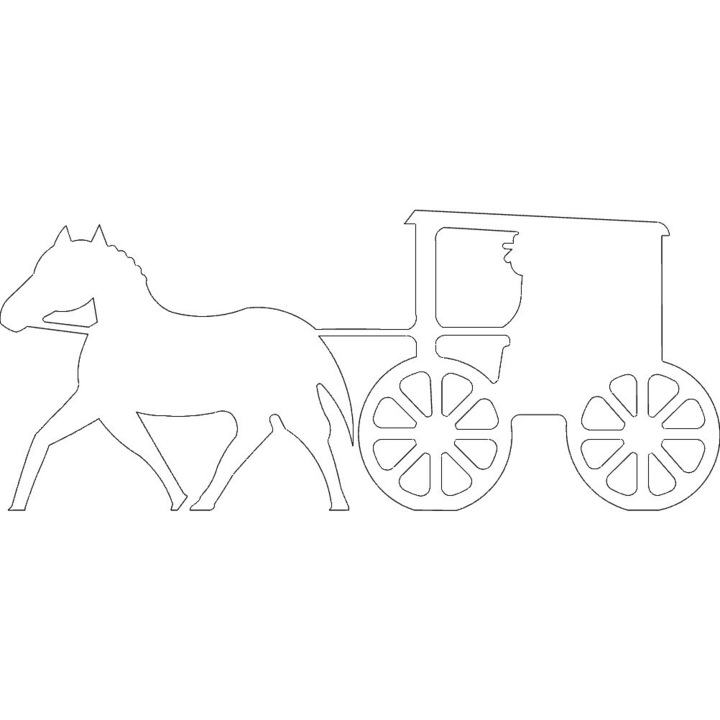 Accesorii decorative, Intrahome, Silueta carutului cu cai, 3mm-4mm, 30x30cm