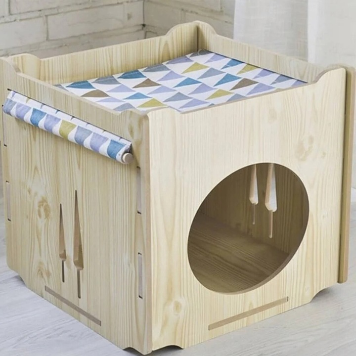 Set de plywood Intrahome 3mm-4mm, 20x20 cm, pentru proiecte DIY, natural