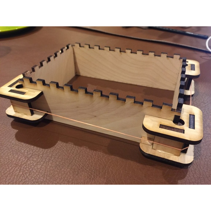 Cutie depozitare Intrahome, plywood 3mm-4mm, dimensiuni 30x30 cm, set cu cartela.