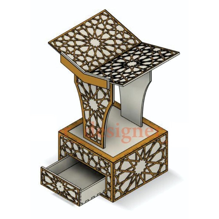 Set de obiecte bisericesti, Intrahome, suport pentru Coran, 3mm-4mm, 20x20 cm