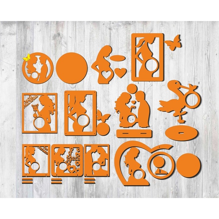 Rame foto clasice, Intrahome, 30x30 cm, din plywood 3mm-4mm, set